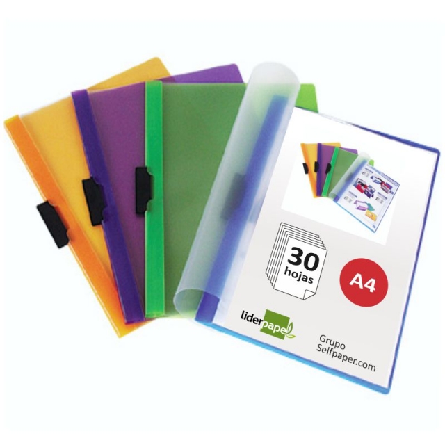 RAJA Dossier de pinza, A4, PVC, 60 hojas, colores surtidos - Carpetas  Dossier de Pinza Kalamazoo