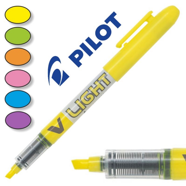 Pilot V Liquid Light 3,6 mm punta biselada de subrayador, amarillo, Caja de  12