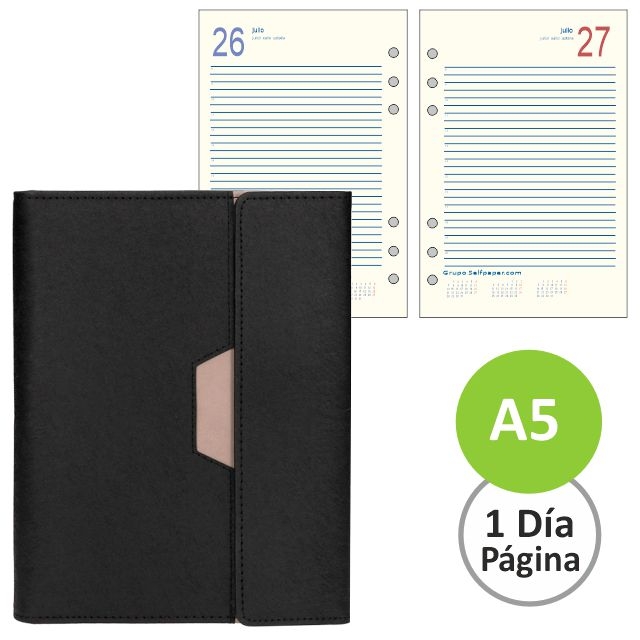 Comprar Agenda Liderpapel Nero, recargable, con anillas, 2025