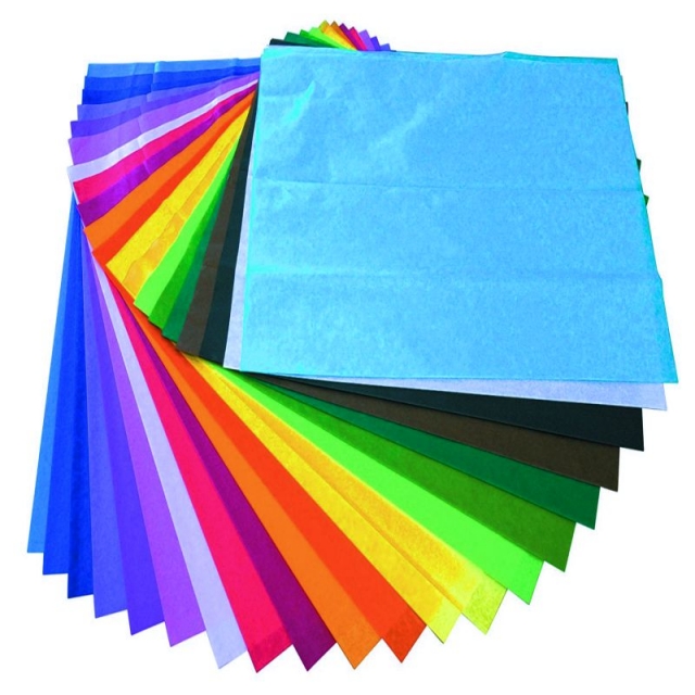 Rollo de 24 hojas de papel de seda de colores surtidos