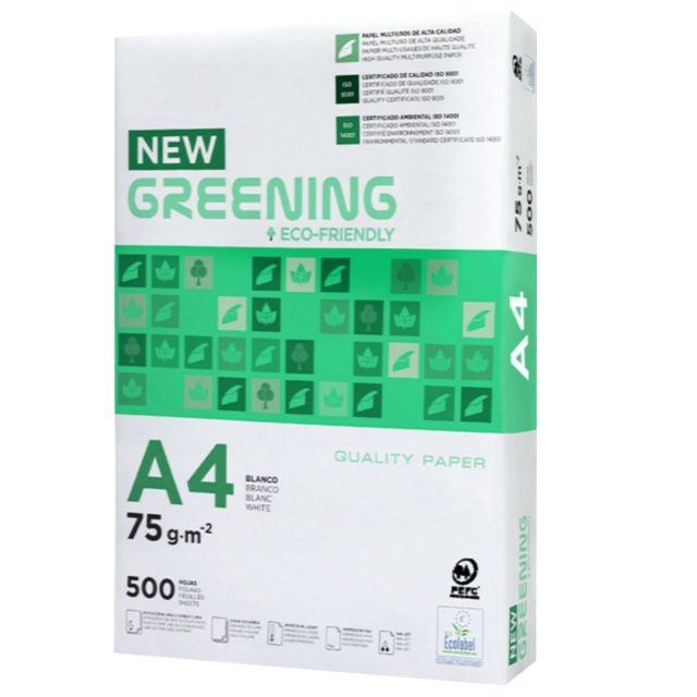 Papel A4 Liderpapel Greening de 80 grs. (Paquete 500 folios)