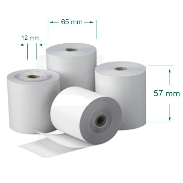 rollo papel registradora 57 x 65 x 12 calco copia