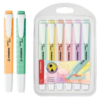 Pack 6 rotuladores Stabilo fluorescente