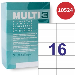 Multi3 10524, Etiquetas 105x37mm Caja 500