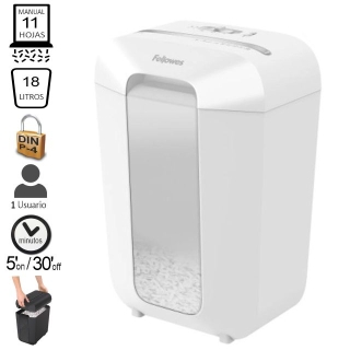 Fellowes LX70 blanca, Destructora de papel,  100017468