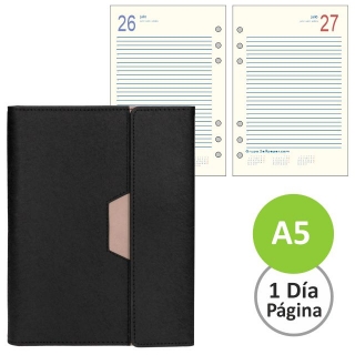 Agenda Liderpapel Nero, recargable, con anillas,  170527