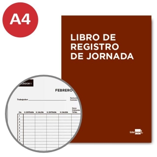 Libro Liderpapel Registro De Jornada