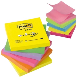 Pack 6 notas Post-it Z-notes-zig-zag-colores neon  Postit R-330-NR