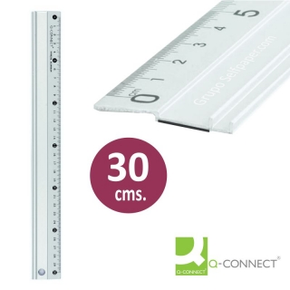 Regla de aluminio de 30 centimetros  Q-connect KF00286