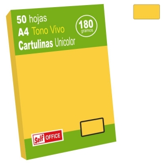 Cartulinas Din A4, folio amarillo oro,  Self-office 30095