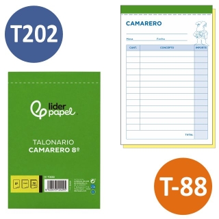 Talonario Comandas Camarero 8º 105x155