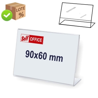 Expositor portacartel inclinado sobremesa horizontal 90x60  Self-office 480301