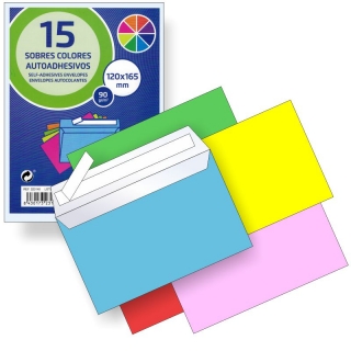 Paquete de 15 sobres de colores  Office-club 323140